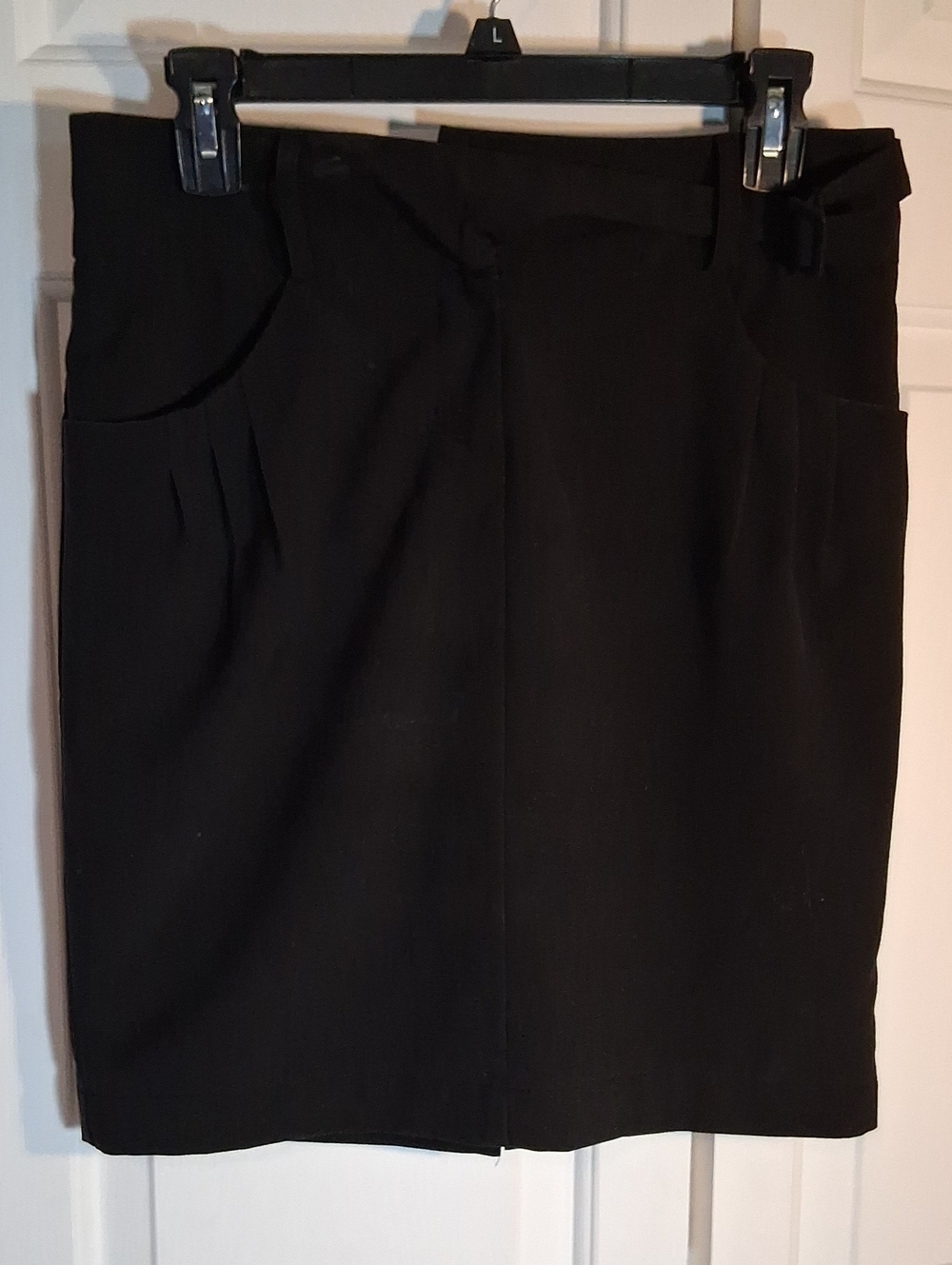 New York & Company Black Pencil Skirt with Subtle Belt Detail